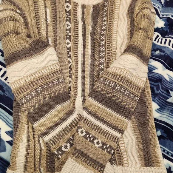 abercrombie kids Beige and Brown Striped Crewneck Sweater - Picture 4 of 4